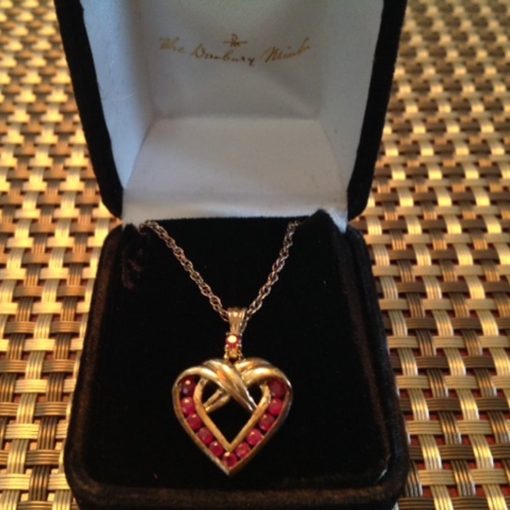A Dozen Rubies Heart Pendant